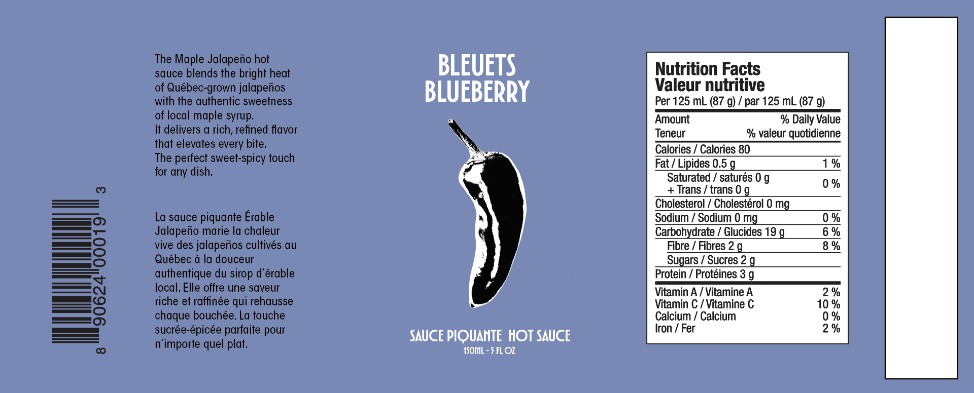 hot sauce bluberry label